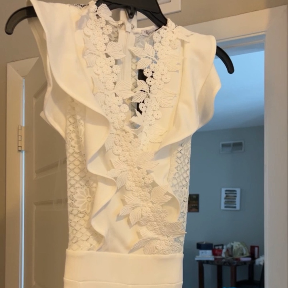 All white lace jumpsuit